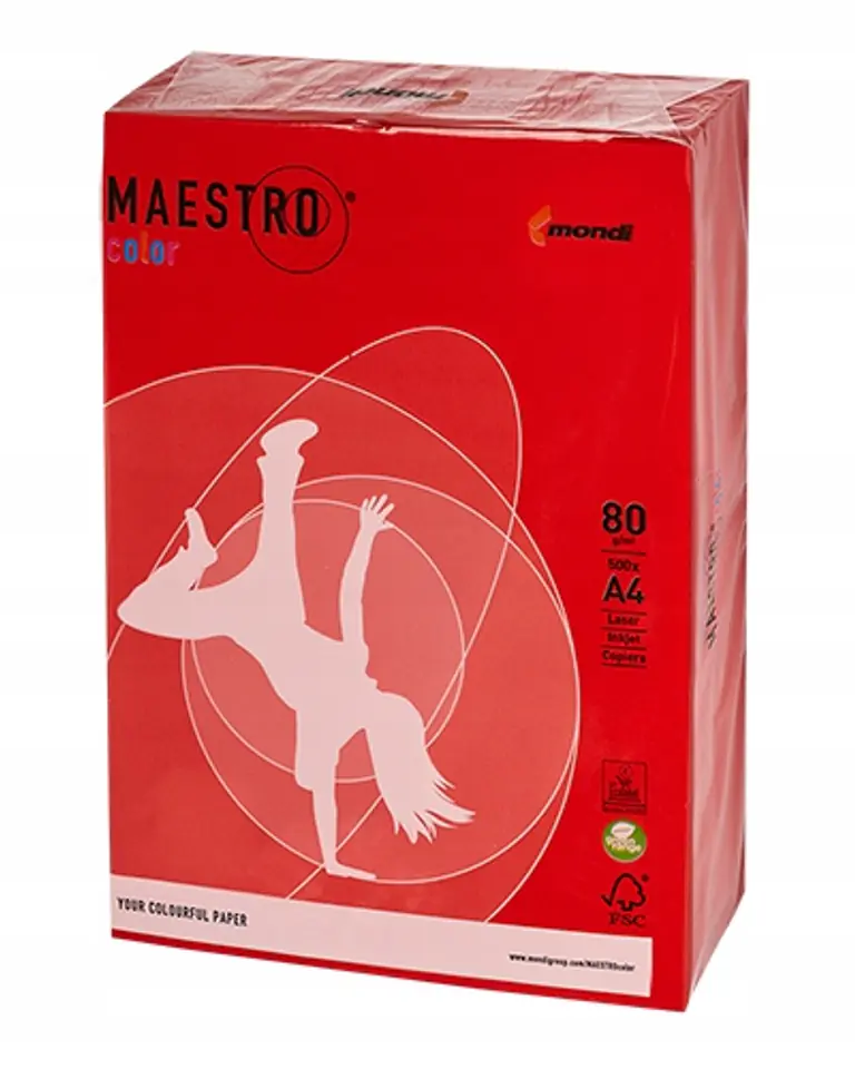 Papier ksero A4 80g MAESTRO COLOR CO44 Intensywny czerwień koralowa