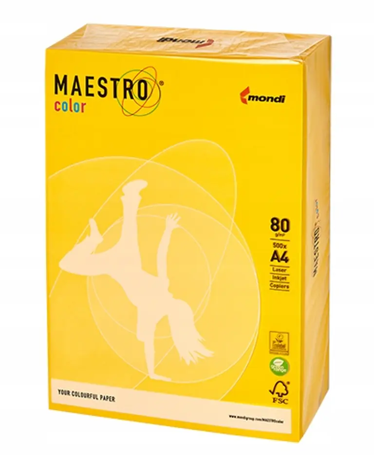 Papier ksero A4 80g MAESTRO COLOR IG50 Intensywny żółć siarkowa