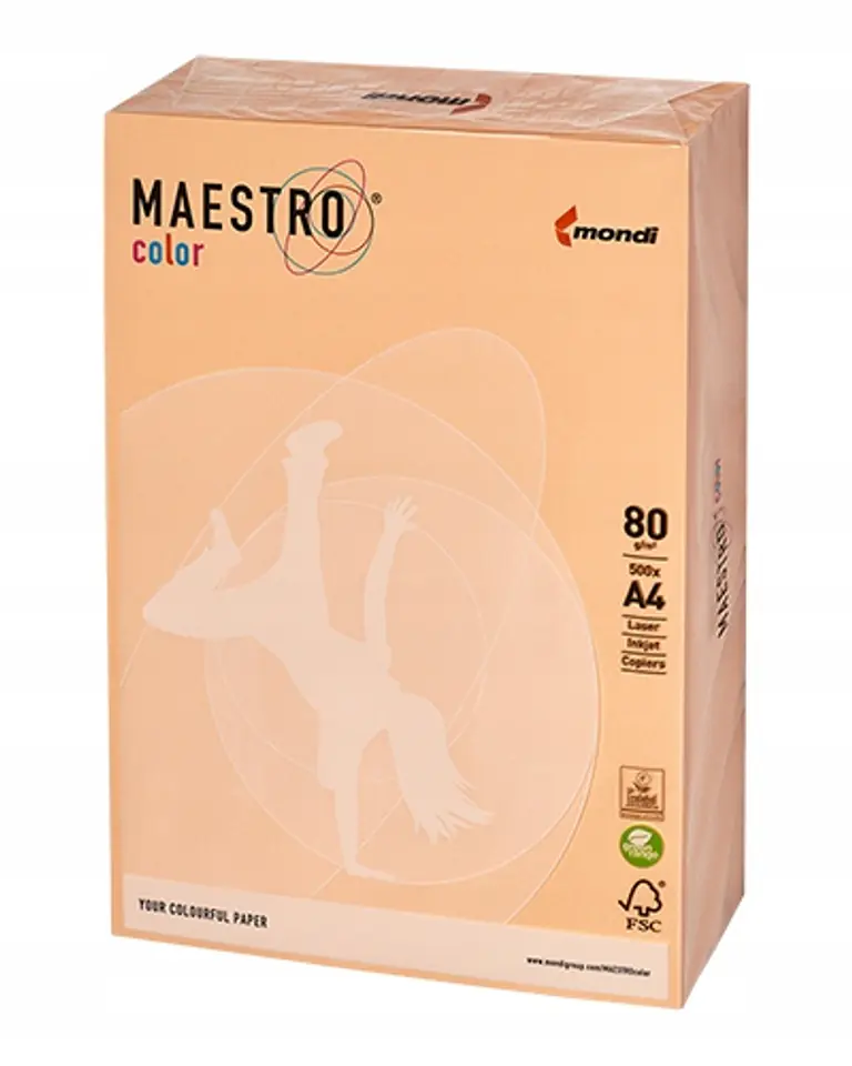 Papier ksero MAESTRO COLOR A4 80g SA24 pastel łososiowy