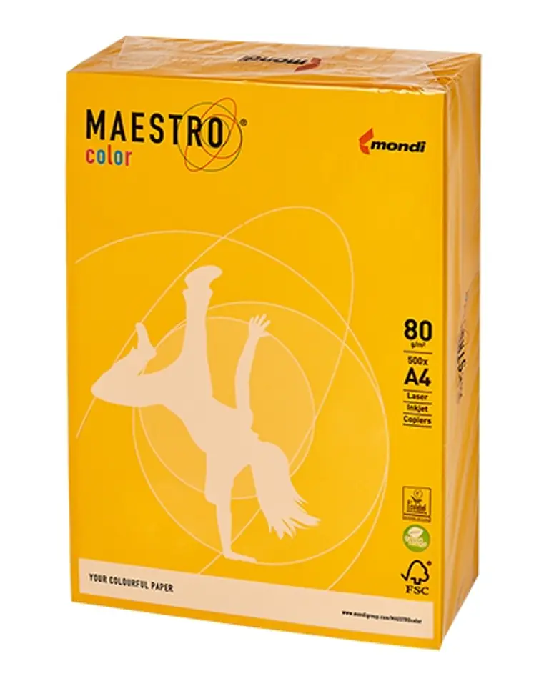 Papier ksero A4 80g MAESTRO COLOR SY40 Intensywny żółty słoneczny