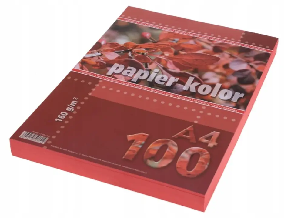 Papier ksero A4 160g KRESKA czerwony 100ark