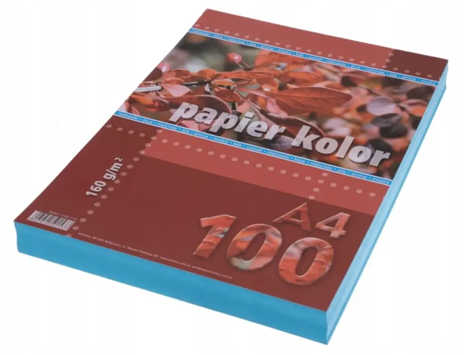 Papier ksero A4 160g KRESKA niebieski 100ark