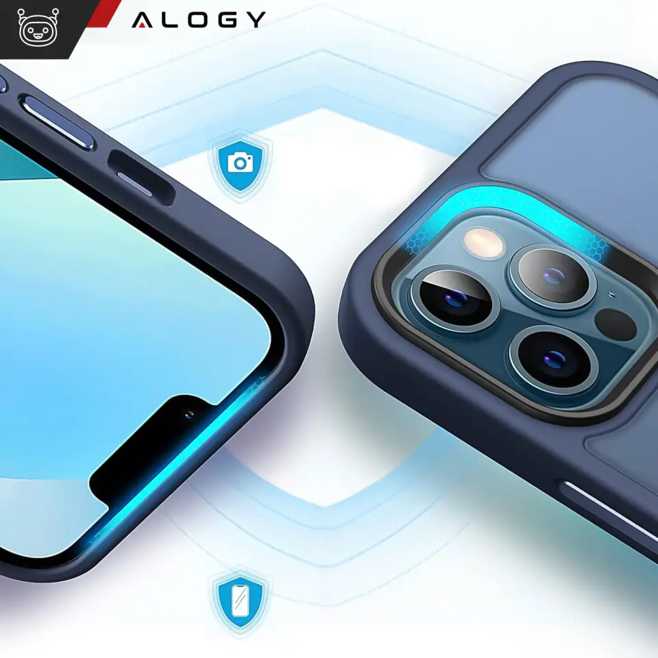 Etui do iPhone 13 Pro MagSafe Matt Case Cover matowe obudowa Alogy Ring pancerne na telefon Granatowe