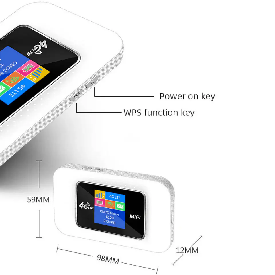 Router mobilny SIM 4G LTE Wi-Fi 4 LCD Edup EP-D523