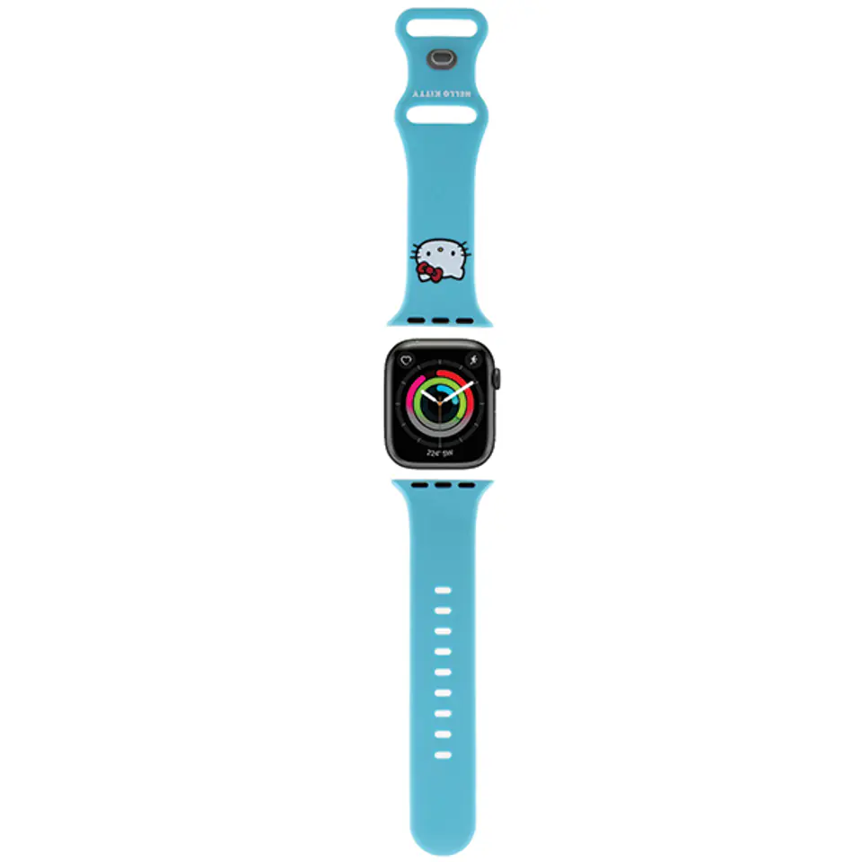 Hello Kitty Pasek HKAWMSCHBLB Apple Watch 38/40/41mm niebieski/blue strap Silicone Kitty Head