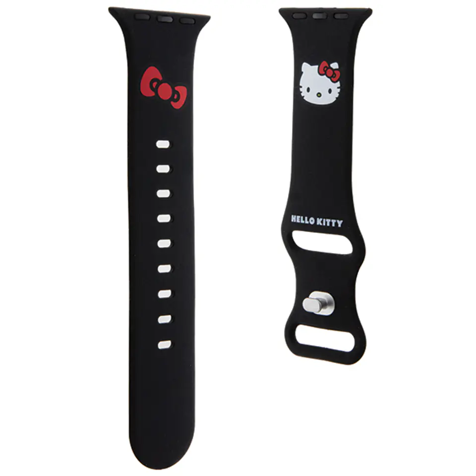 Hello Kitty Pasek HKAWMSCHBLK Apple Watch 38/40/41mm czarny/black strap Silicone Kitty Head