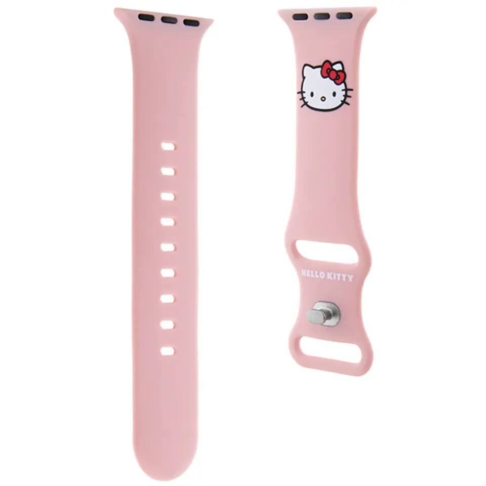 Hello Kitty Pasek HKAWMSCHBLP Apple Watch 38/40/41mm różowy/pink strap Silicone Kitty Head