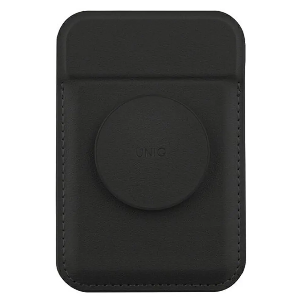 UNIQ Flixa magnetyczny portfel na karty z podpórką czarny/jet black MagSafe