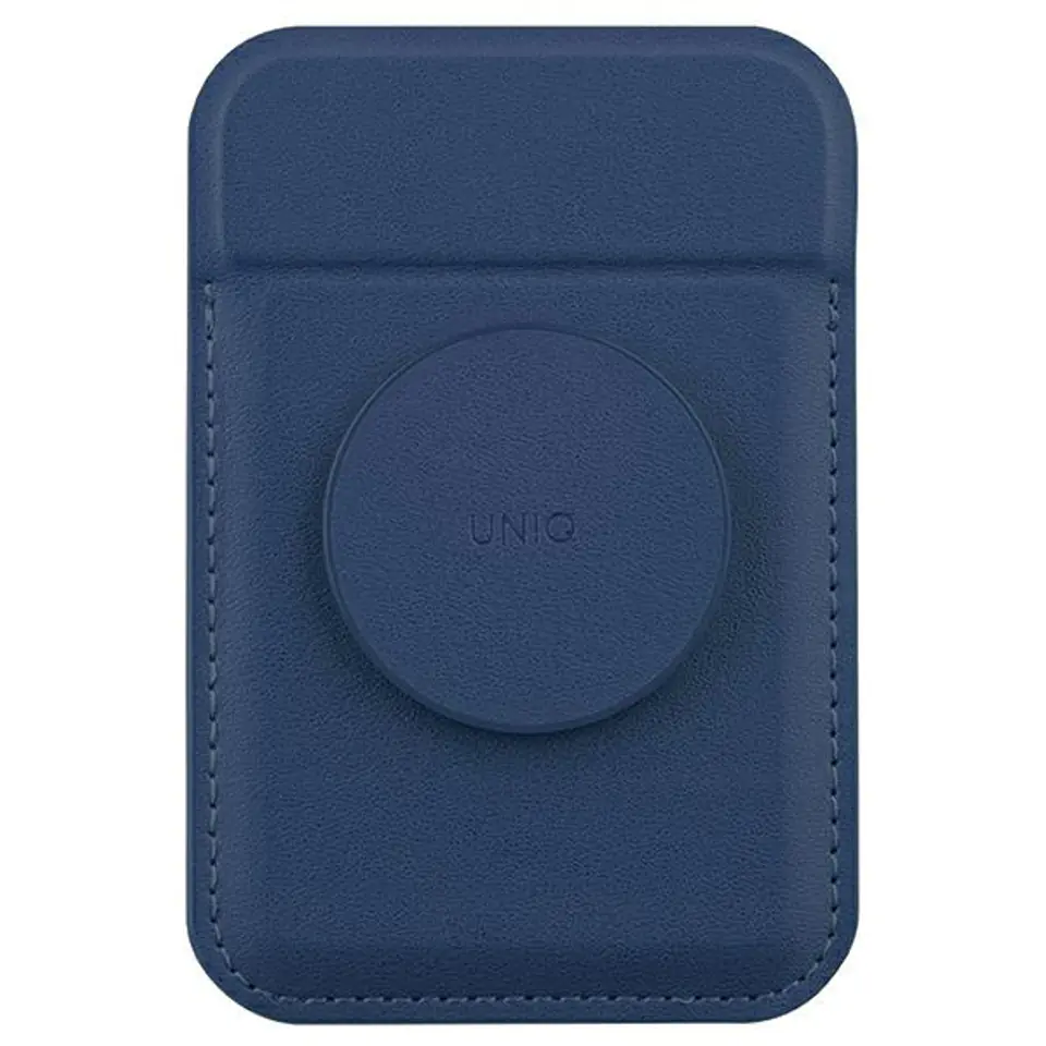 UNIQ Flixa magnetyczny portfel na karty z podpórką granatowy/navy blue