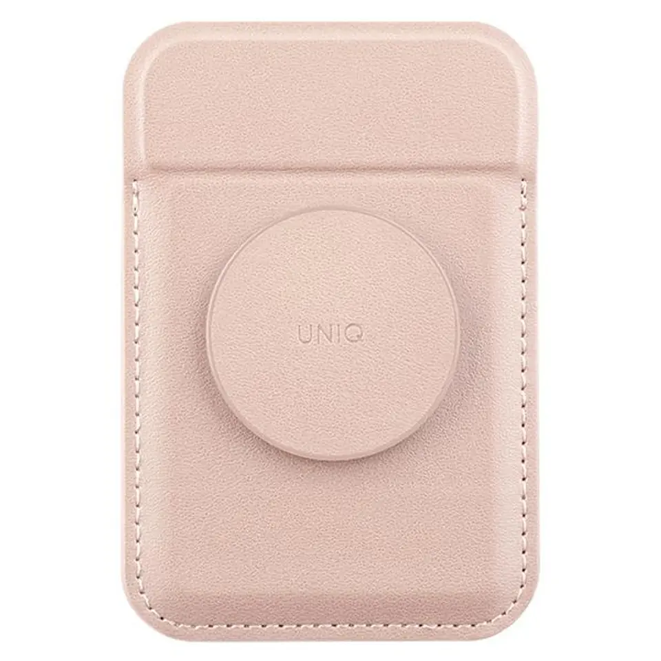 UNIQ Flixa magnetyczny portfel na karty z podpórką różowy/blush pink MagSafe