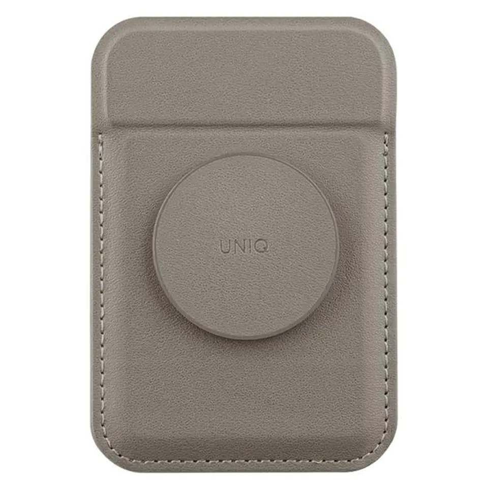UNIQ Flixa magnetyczny portfel na karty z podpórką szary/flint grey MagSafe