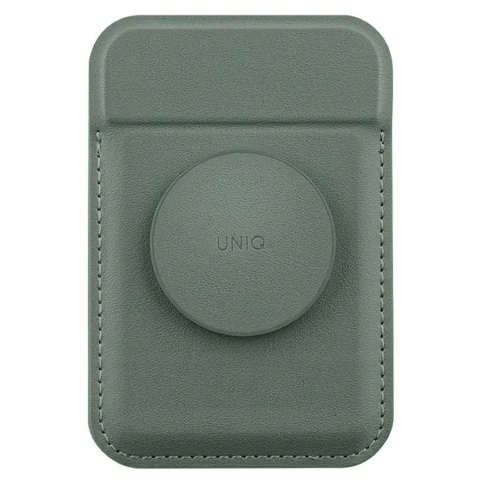 UNIQ Flixa magnetyczny portfel na karty z podpórką zielony/lichen green MagSafe