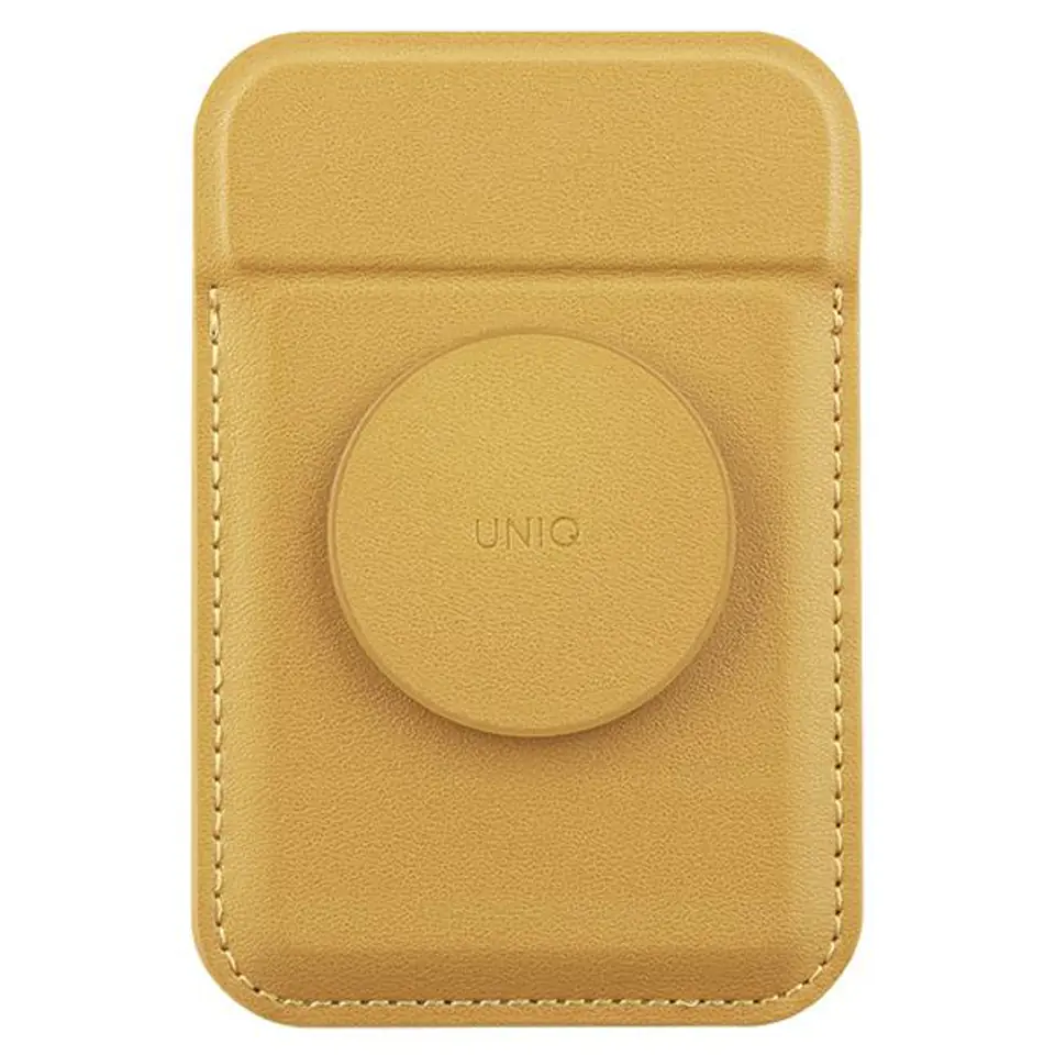 UNIQ Flixa magnetyczny portfel na karty z podpórką żółty/canary yellow MagSafe