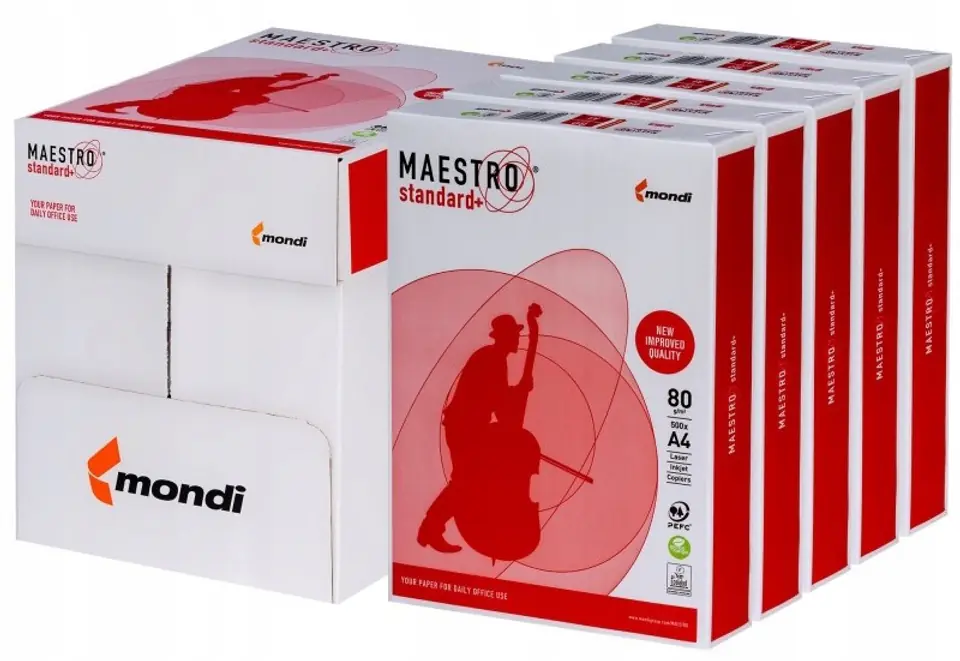 Papier ksero A4 80g (5ryz) MAESTRO STANDARD PLUS 161CIE 94928A80S