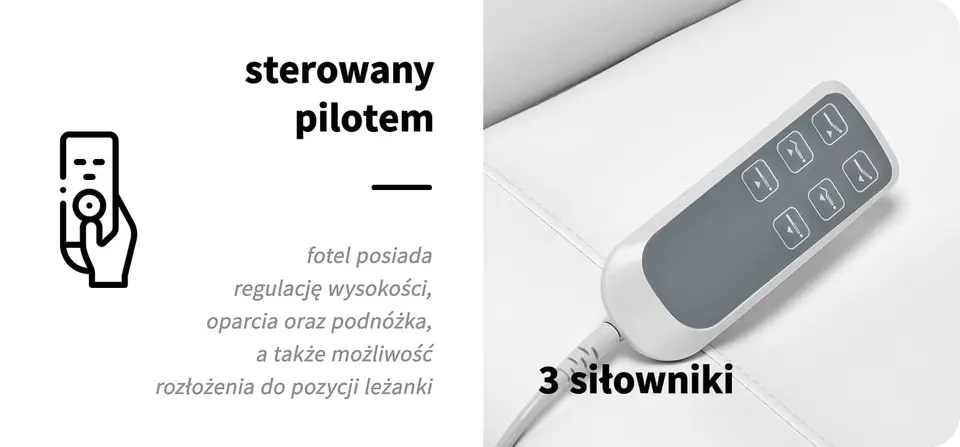 Elektryczny fotel kosmetyczny SILLON CLASSIC 3 silniki biały