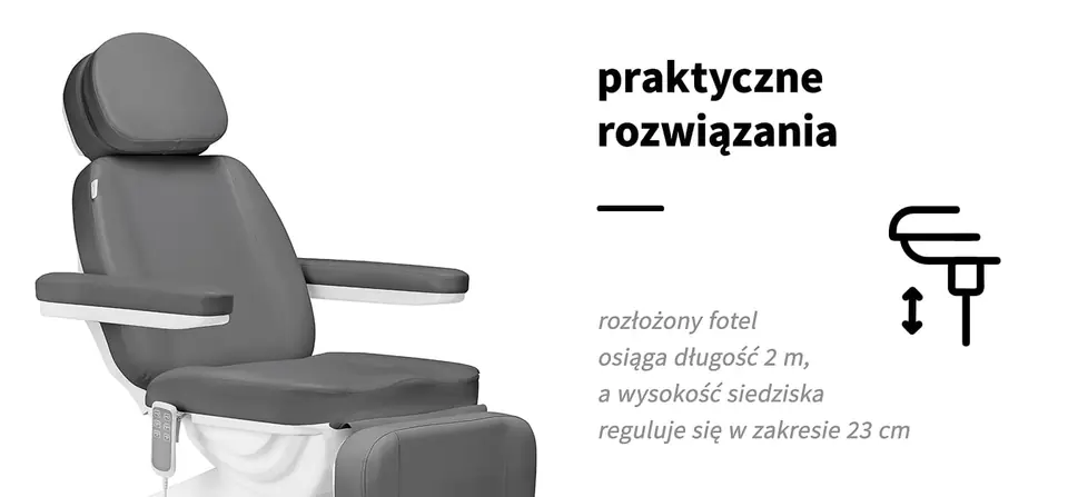 Elektryczny fotel kosmetyczny SILLON CLASSIC 3 silniki szary