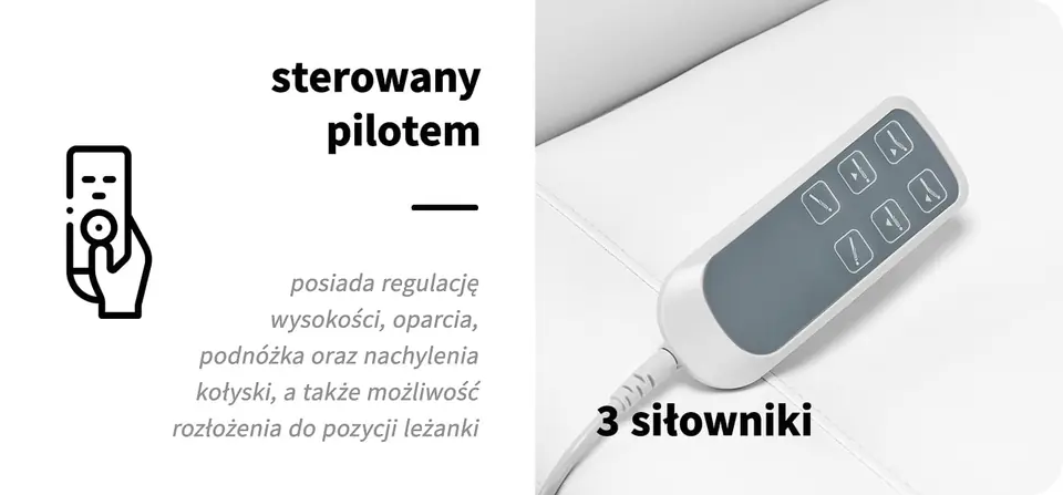 Elektryczny fotel kosmetyczny SILLON CLASSIC 3 silniki z kołyską pedi biały