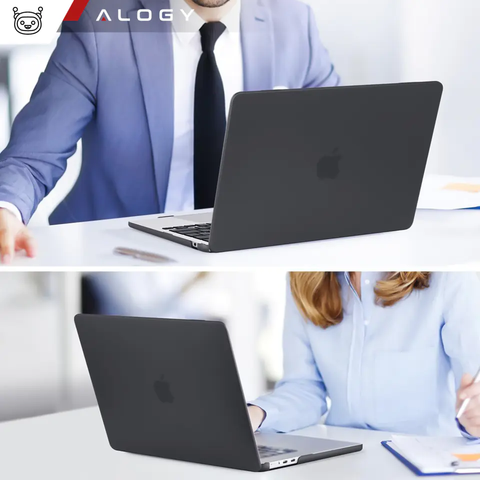 Etui do Macbook Air 15 M2 2023 / M3 2024 (A2941,A3114)  Case obudowa pokrowiec matowe Alogy Hard Cover Czarne