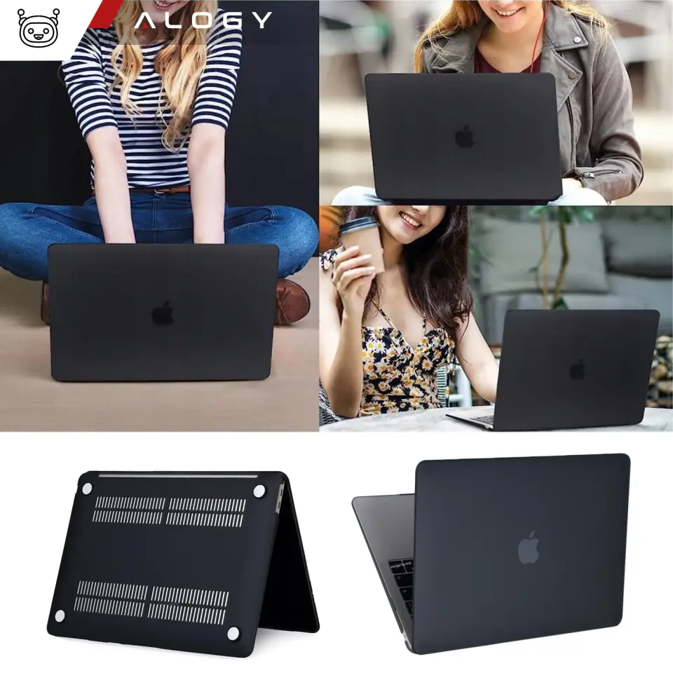 Etui do Macbook Air 15 M2 2023 / M3 2024 (A2941,A3114)  Case obudowa pokrowiec matowe Alogy Hard Cover Czarne