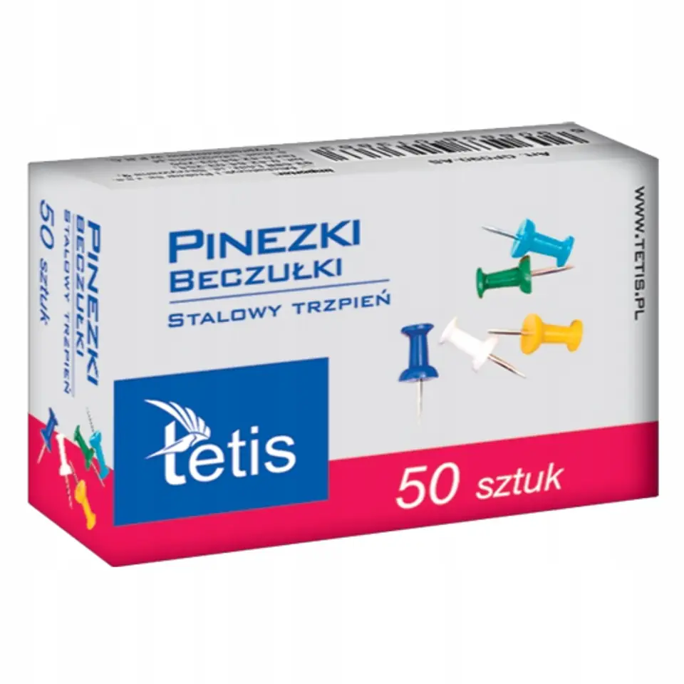 Pinezki beczułki kolor (50szt) GP100-AB TETIS