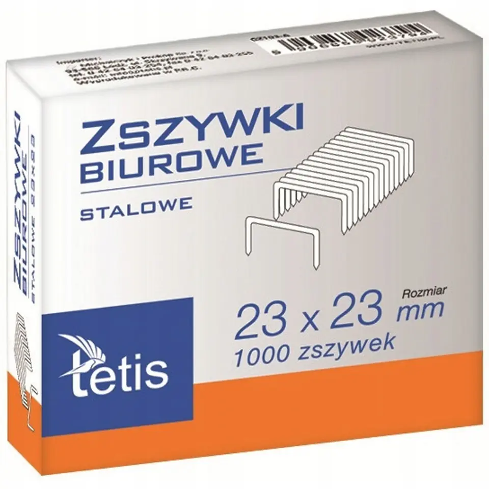 Zszywki biurowe hd 23/23 1000szt. GZ103-A TETIS