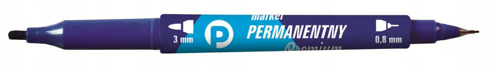 Marker permanentny dwustronny niebieski okrągły/fibrowy KM501-N2 TETIS