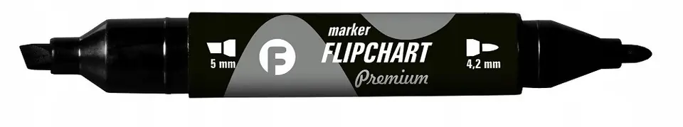 Marker FLIPCHART dwustronny czarny końcówka okr/ści. KM503-V2 TETIS dwustr. 5mm/4.2mm