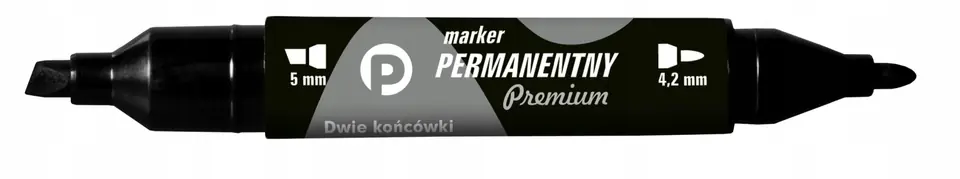 Marker permanentny dwustronny czarny okrągły/ścięty KM502-V2 TETIS
