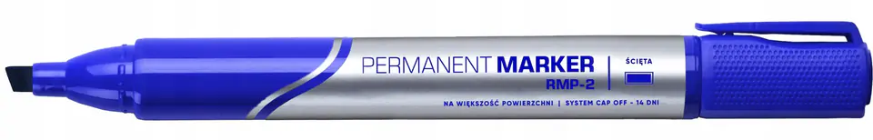 Marker permanentny RMP-2 ścięty niebieski RYSTOR 459-002