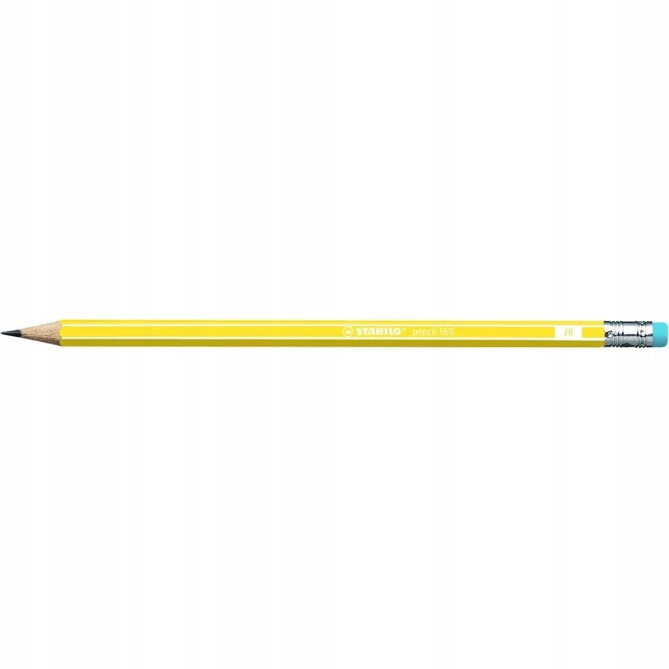 Ołówek STABILO 160 z gumką 2B żółty 2160/05-2B