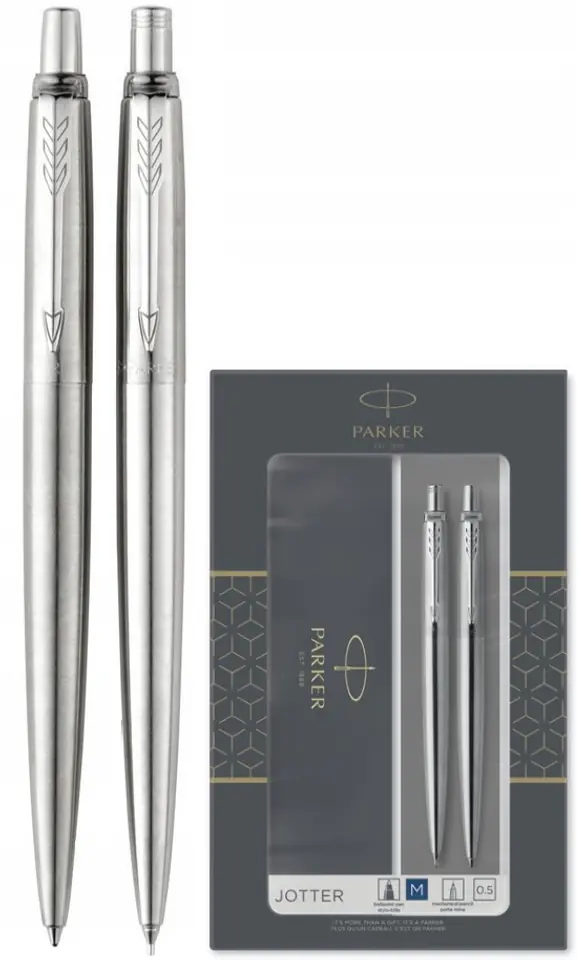 Komplet ołówek + długopis JOTTER STAINLESS STEEL CT PARKER 2093256