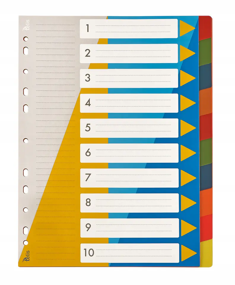 Przekładki PP A4 numeryczne 1-10 BP630-10 TETIS