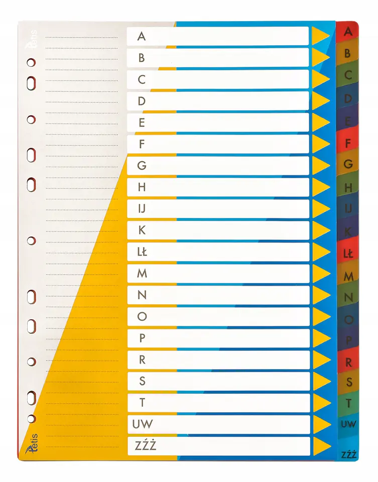 Przekładki PP A4 alfabetyczne A-Z BP631-AZ TETIS