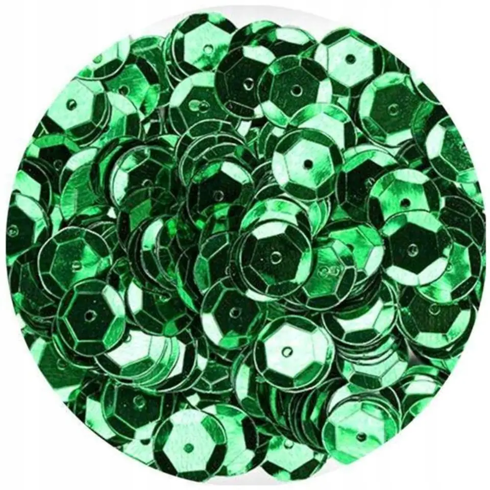 Cekiny błyszczące 8mm zielone B140 BREWIS