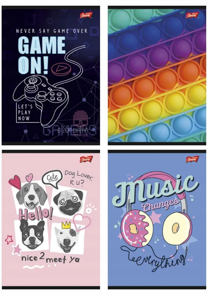 Zeszyt A4 32k linia laminowany MIX chłopięcy UNIPAP