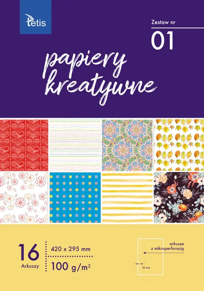 Zeszyt papierów kreatywnych A3 16k 100g KB031-01 TETIS