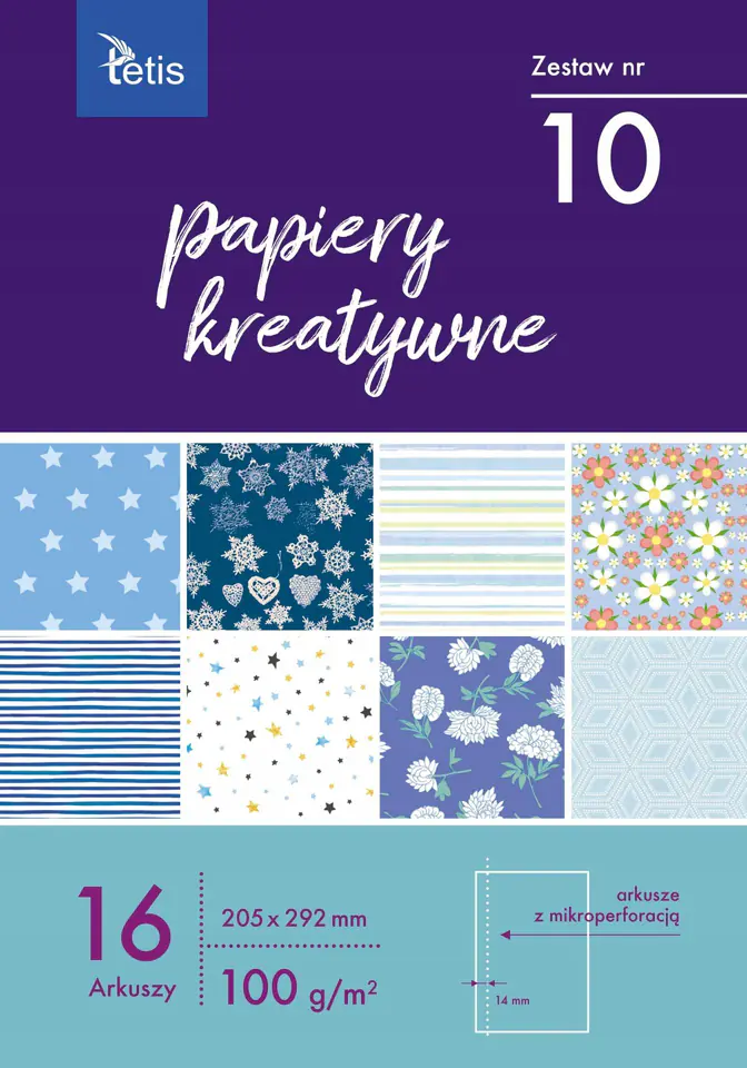 Zeszyt papierów kreatywnych A4 16k 100g KB030-10 TETIS