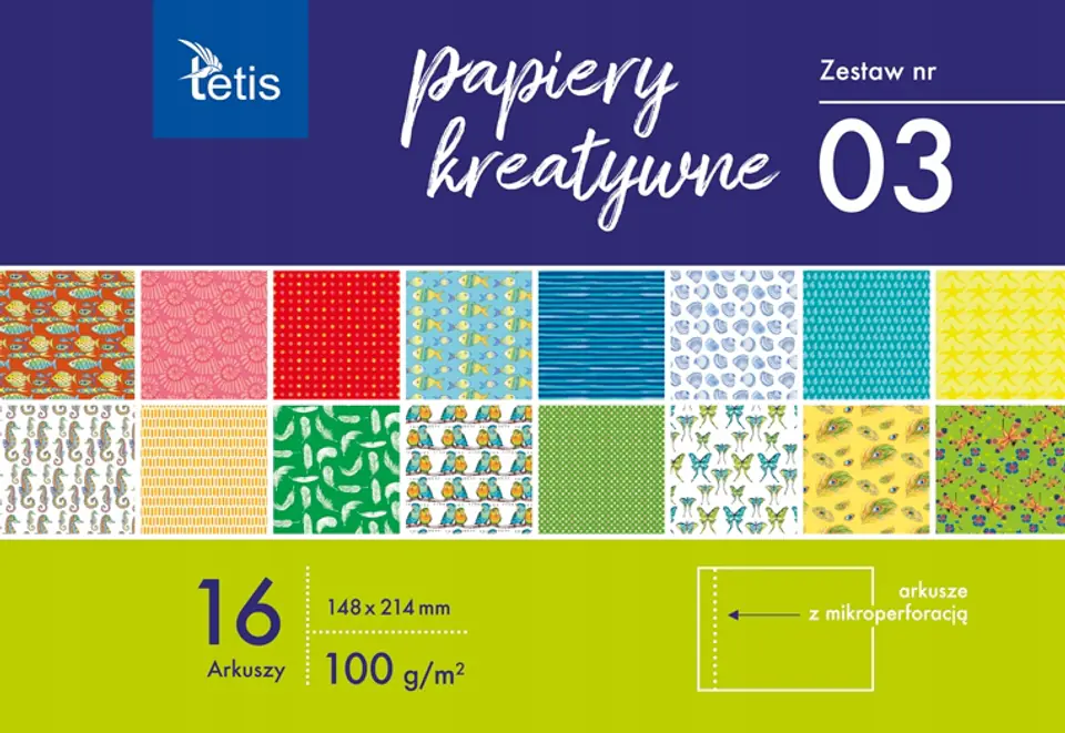 Zeszyt papierów kreatywnych A5 16k 100g KB029-03 TETIS