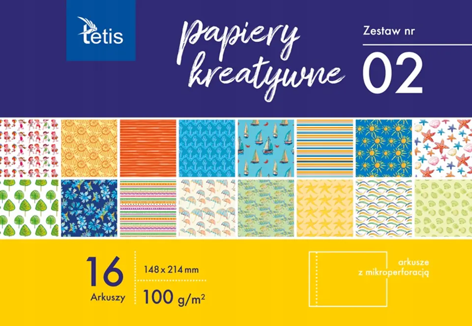 Zeszyt papierów kreatywnych A5 16k 100g KB029-02 TETIS