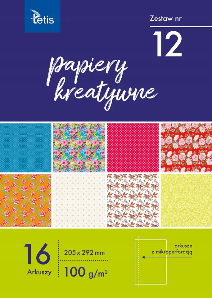 Zeszyt papierów kreatywnych A4 16k 100g KB030-12 TETIS