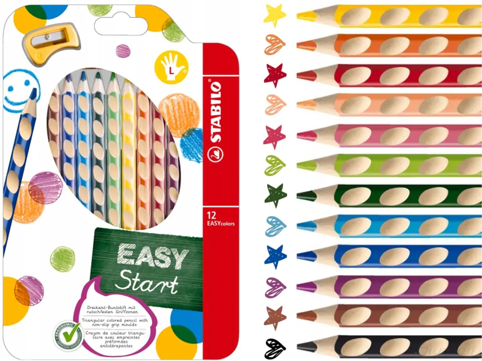 Kredki EASY COLOURS dla lew(12kol.) 331/12 STABILO