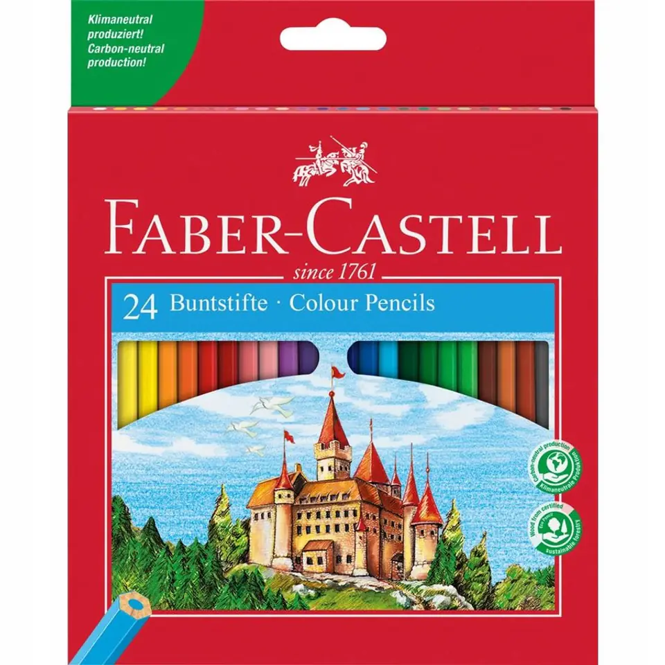 Kredki ZAMEK 24 kolory opakowanie kartonowe 120124 FC FABER-CASTELL