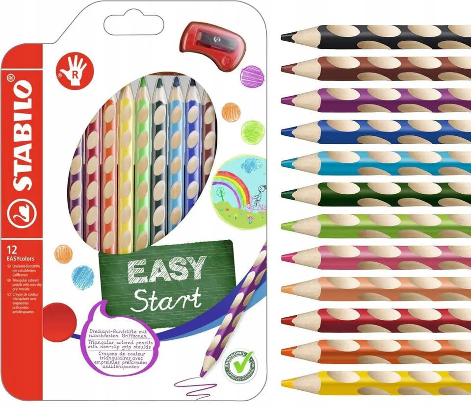 Kredki EASYCOLORS 12kol.332/12 STABILO dla praworęcznych