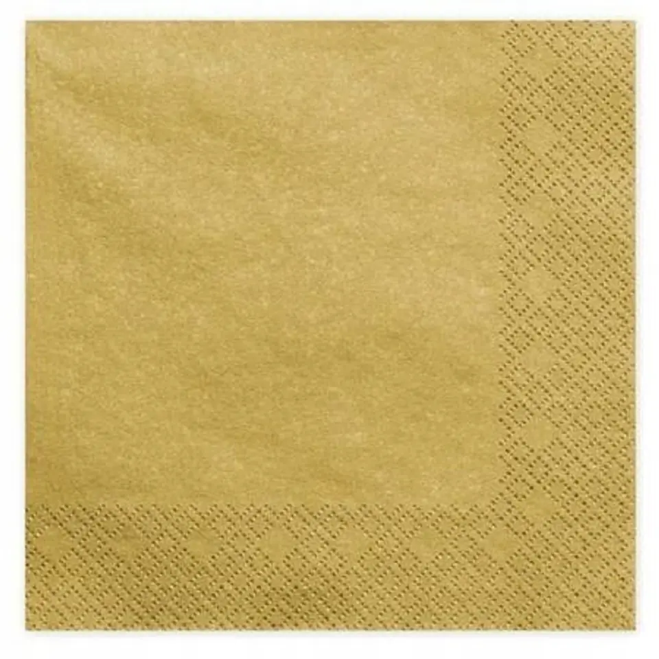 Serwetki złote 33x33cm papierowe 20 sztuk na stół ozdobne AHA