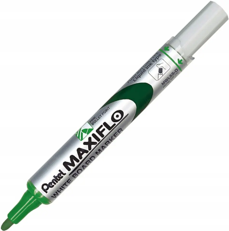 Marker suchościeralny MWL5S-D zielony PENTEL MAXIFLO(z tłoczkiem)