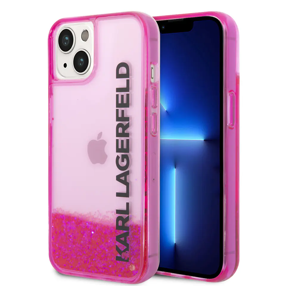 Karl Lagerfeld KLHCP14SLCKVF iPhone 14 / 15 / 13 6,1" różowy/pink hardcase Liquid Glitter Elong