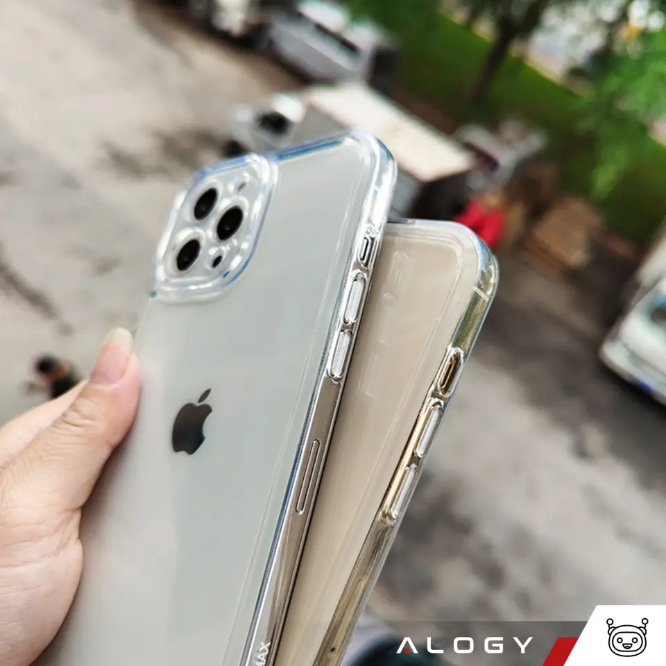 Etui do iPhone 15 Pro Max obudowa Case silikonowe przezroczyste ochrona aparatu osłona obiektywów Alogy Slim
