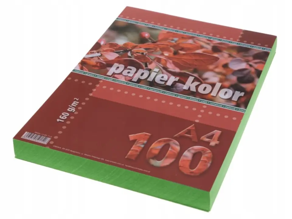 Papier ksero A4 160g KRESKA zielony 100ark