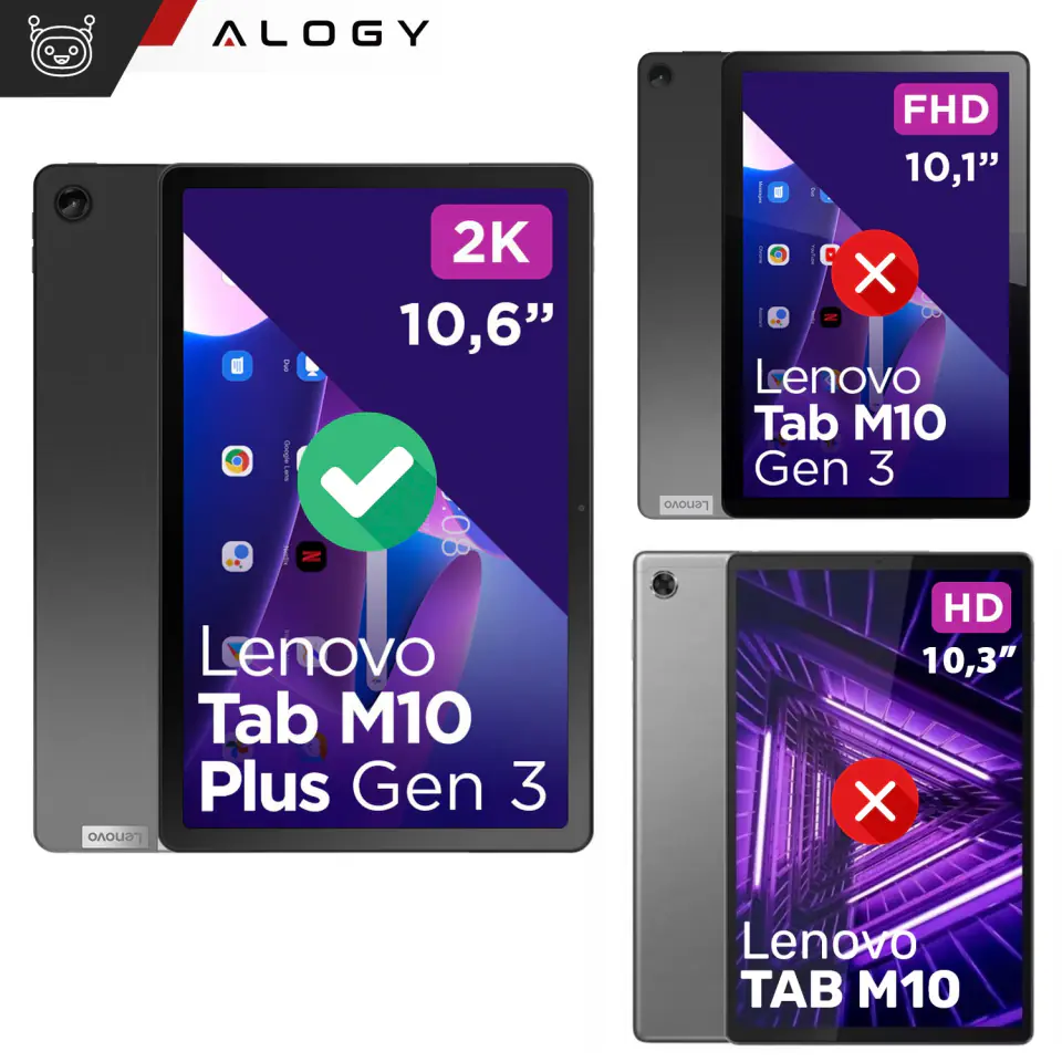 Etui do Lenovo Tab M10 Plus 10.6 2022 3gen 3 gen TB128XU TB125FU Case obrotowe 360 Alogy Czarne