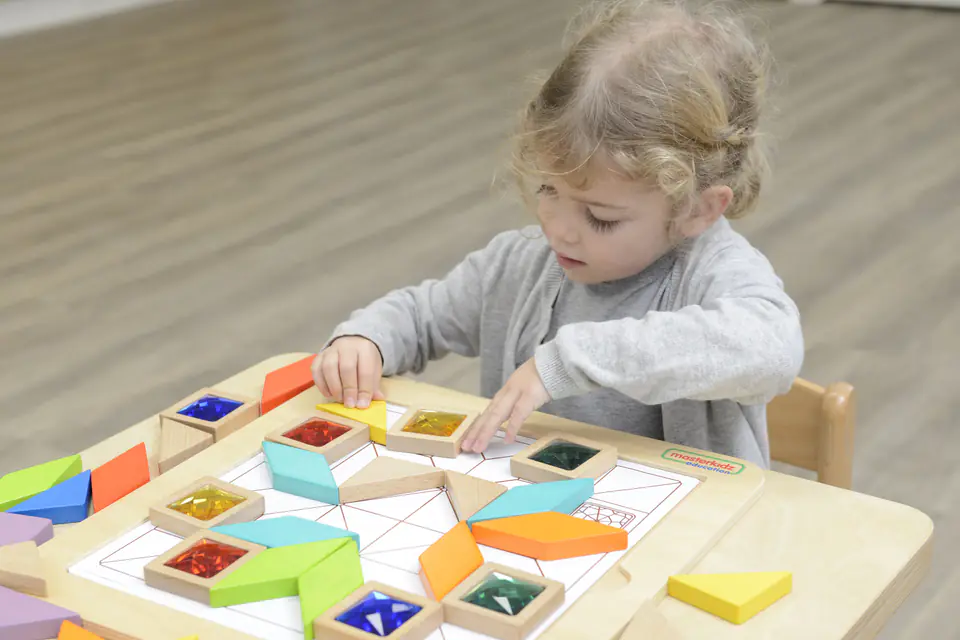 MASTERKIDZ Układanka Mozaika Nauka Kolorów i Kształtów Tangram Montessori